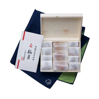 梅干「ふくふく」ふく茶セット 木箱入 風呂敷包 9粒